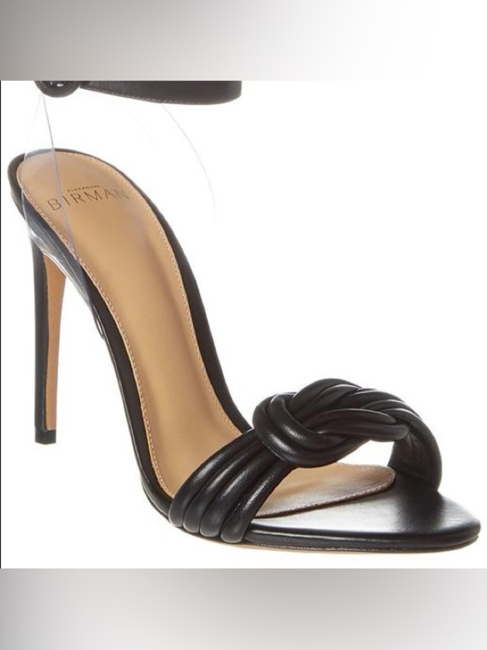 Alexandre Birman Black Knotted Leather High Heel Sandal